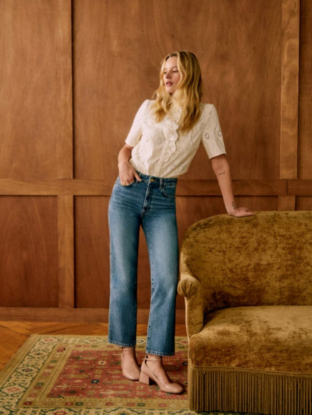Sezane L'iconique Droit Trousers Pant Jeans Denim Size 10 42
